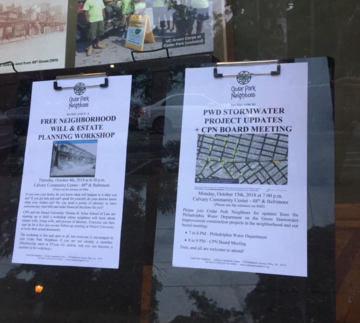 Two October events now in the Cedar Park window display at Resources for Human Development at 4926 Baltimore Avenue! ift.tt/2zjtGSP