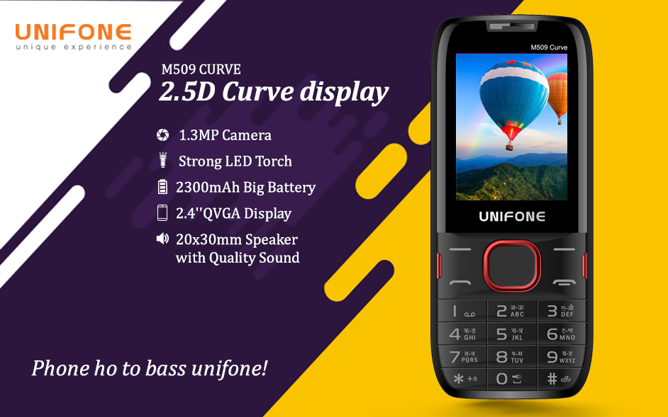 UnifoneC's tweet photo. Unifone M509 CURVE, feature phone with 2.5D Curve display..isn't it awesome. Unifone brings to you a range of basic feature and smart phones and works to give you a unique experience. #unifonemobilecommunication #unifoneM509curve #phonehotobassunifone https://t.co/sTh77RYCBp