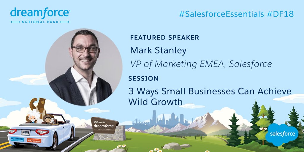 Dreamforce kicks off tomorrow. I'm really looking forward to my session on Thursday. Join me @alistairstead46 and @edwin_schaap to learn 3 Ways Small and Medium businesses can grow. @SalesforceSMB #smallbiz #DF18 Limited space - register here! sforce.co/2pg7LVI