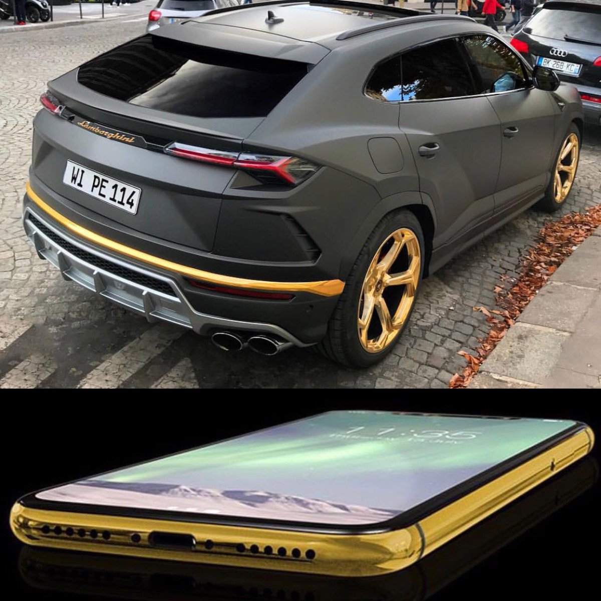 Goldgadgets4u's tweet photo. Can you name this car ?

Luxury goals ...

#Lamborghini #gold #suv #supercar #goldgadgets4u #MondayMotivation #URUS #goals #iPhoneXS #iPhoneXSMax #AppleWatchSeries4 #playboy #Mindset #Millionaire #Luxury #richkids #wags #PremierLeague @MischaBarton @justinbieber @emrata @Usher https://t.co/CWnkDv8uaS