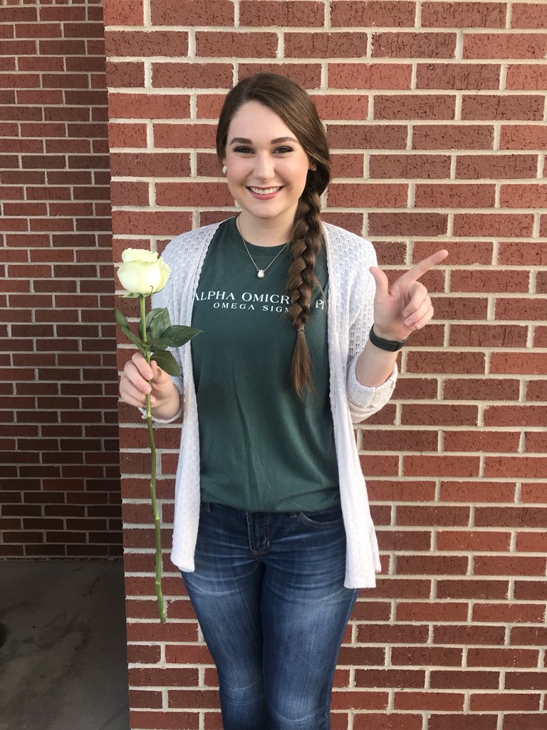 OSUMortarBoard's tweet photo. Congratulations Erica Wiebe, studying Agribusiness, for being awarded Top Ten Freshmen Woman. @OSUCASNR 
@okstateaoii https://t.co/BmWIrjhxZ1