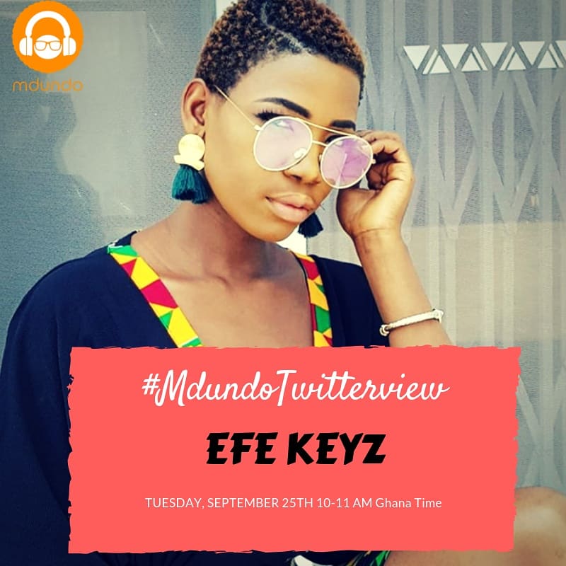 BoundarylessM's tweet photo. On #mdundotwitterview Tomorrow is @zylofonmedia @zylofonmusic_ Very own short hair queen @efekeyz With @Mdundomusic @mdundoghana Between 10 -11am Ghana time and 1 - 2pm East Africa time........... Get to know the queen by joining us on twitter with your questions https://t.co/DJZux6tqxj