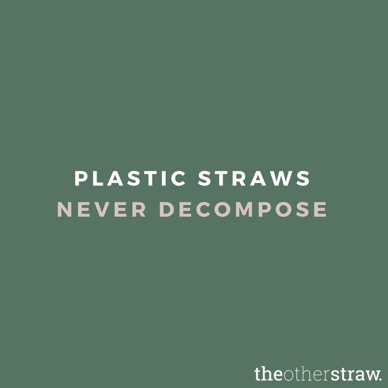 Plastic straws last forever. Every bit of plastic ever made is still out there somewhere, and it can take thousands of years to degrade down into smaller particles. It’s time to #StopSucking plastic and #SipSustainably with #theotherstraw ✌🏽
