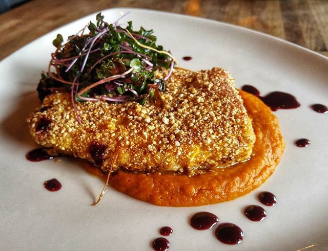 beastbarrel's tweet image. Tonight's Market Catch: Popcorn-Crusted Mahi Mahi over butternut squash puree with blackberry gastrique and local microgreen + kale salad
.
.
.
.
.
#fallfish #autumn #mahi #freshcatch #marketcatch #local #northshore #chatteats #beastfood @risingbluff @thepinkbridepro