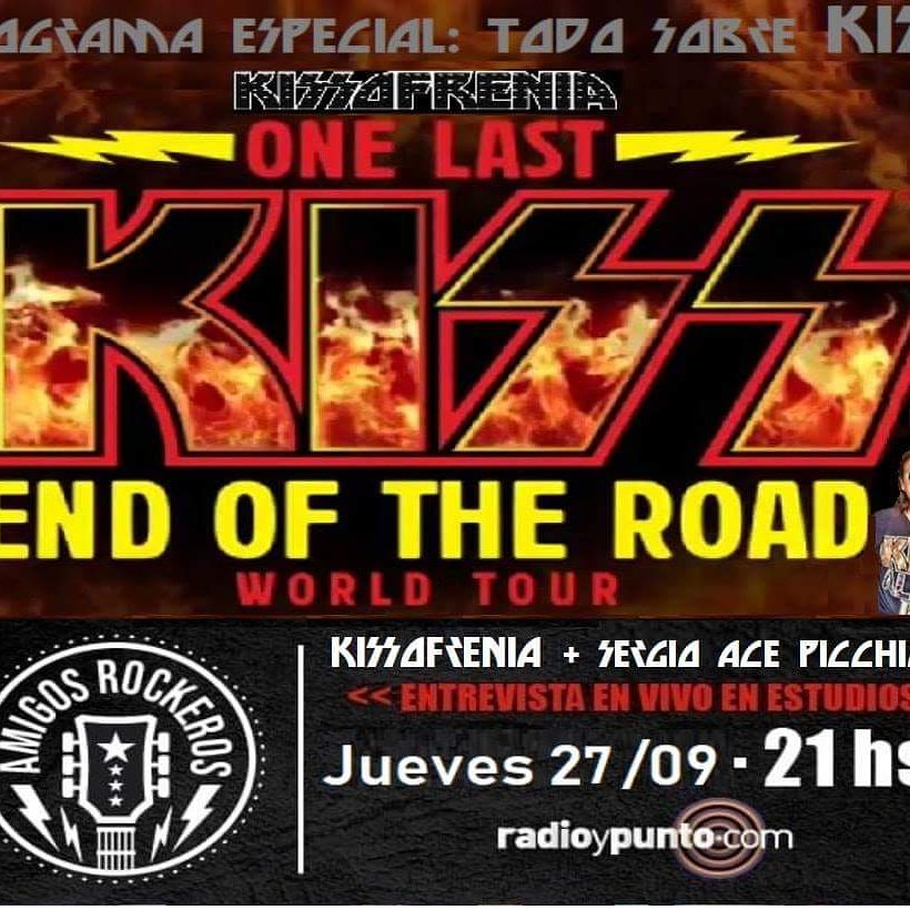 AmigosRockeros's tweet photo. 🔊 #anuncio Este jueves Especial KISSERO, todo sobre la última gira de la banda que se despide de los escenarios. Y para que sea un festejo viene Kissofrenia Banda Tributo a hacer un acustico y #SergioAcePiccioni Para darnos toda la info 🔥 21 hs por https://t.co/4jukaDpuux 📻 https://t.co/ANkh2jVBZn