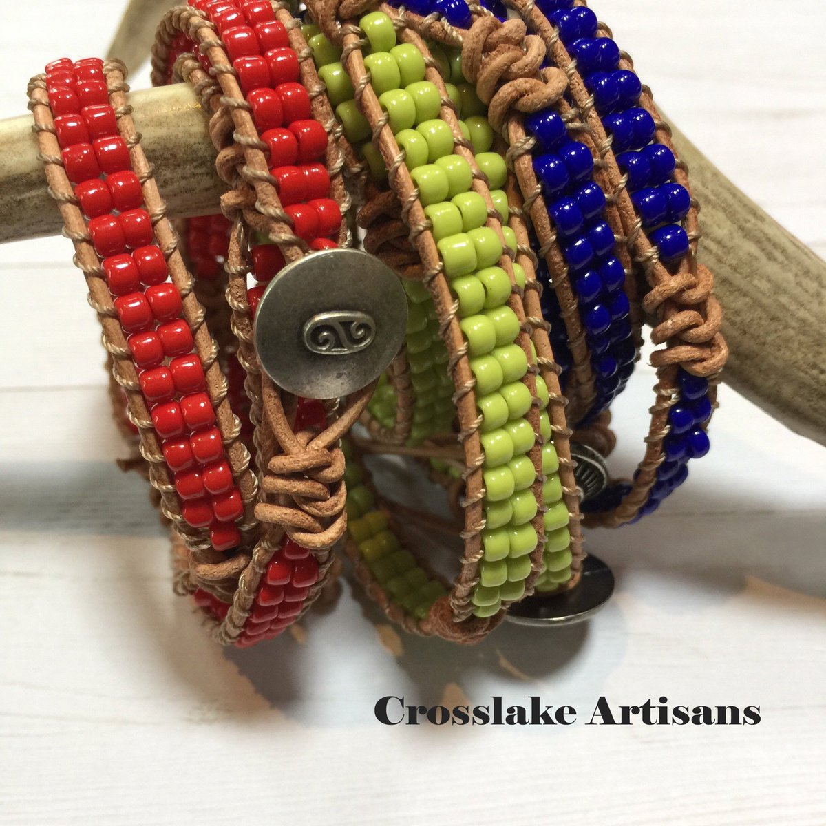 crosslakeart's tweet photo. Excited to share this item from my #etsy shop: Leather wrap, beaded wrap.  Three-wrap boho bracelet in natural leather and beads.  You pick the color. #beadedbracelet https://t.co/A6CukoBg6D https://t.co/ePq2TKpPu4