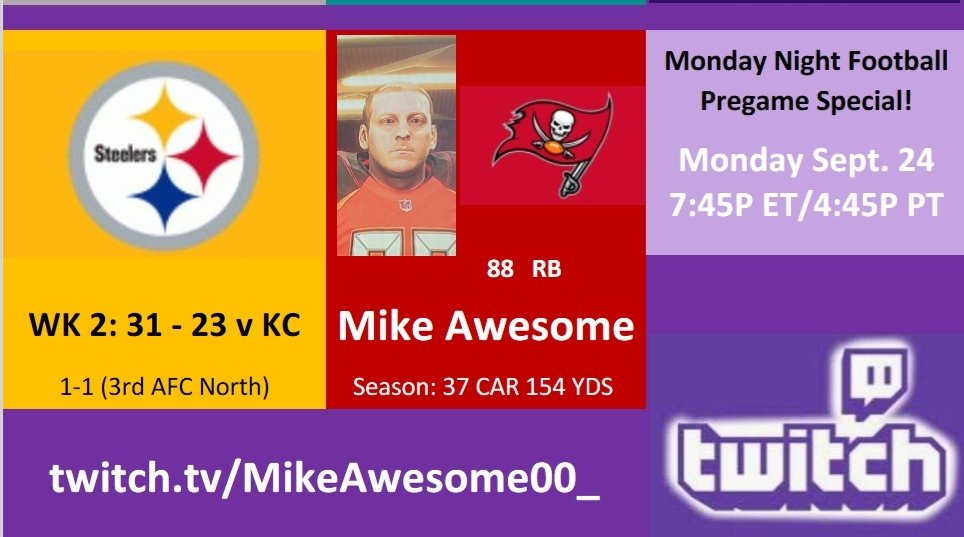 The_eAthletes's tweet photo. Going live on 

https://t.co/e5HkyXXNKR 

In 10 minutes for an #EAthletes presentation of #MNF! 

#Madden19 #RookieSZN #ChooseAFave!

#StreamerNetwork
@SoulpimpTwitch 
@SGH_RTs 
@StreamReps 
@TwitchTVGaming 
@PromoteStreams
@TheatricalGamer

#SupportSmallStreamers https://t.co/jYSASKtlGc