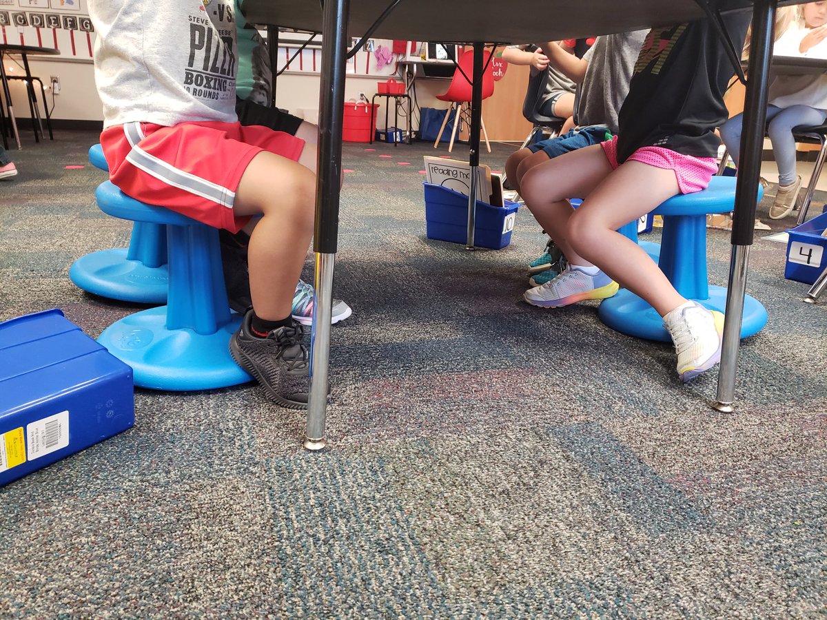 MrsKochKinder's tweet photo. We're loving flexible seating! Our first day of using yoga balls, wobble stools, wobble disks, and standing to work was a huge success! After they test out each choice this week, they will get to make their own choice next week! #bestatYES #flexibleseating #wigglewhileyouwork https://t.co/qIAcYa4P15