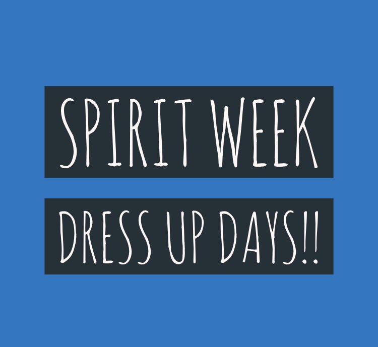 MHSstuco985's tweet photo. Monday- Disney vs Nickelodeon 
Tuesday- Country vs Country Club
Wednesday-Decades
                  -Freshman 20s
                   -Sophomores 50s
                   -Juniors 80s
                   -Seniors 90s
Thursday-Hippies vs Hipsters
Friday-Ships vs Sailors MHS spirit day https://t.co/45GXG0B1rC