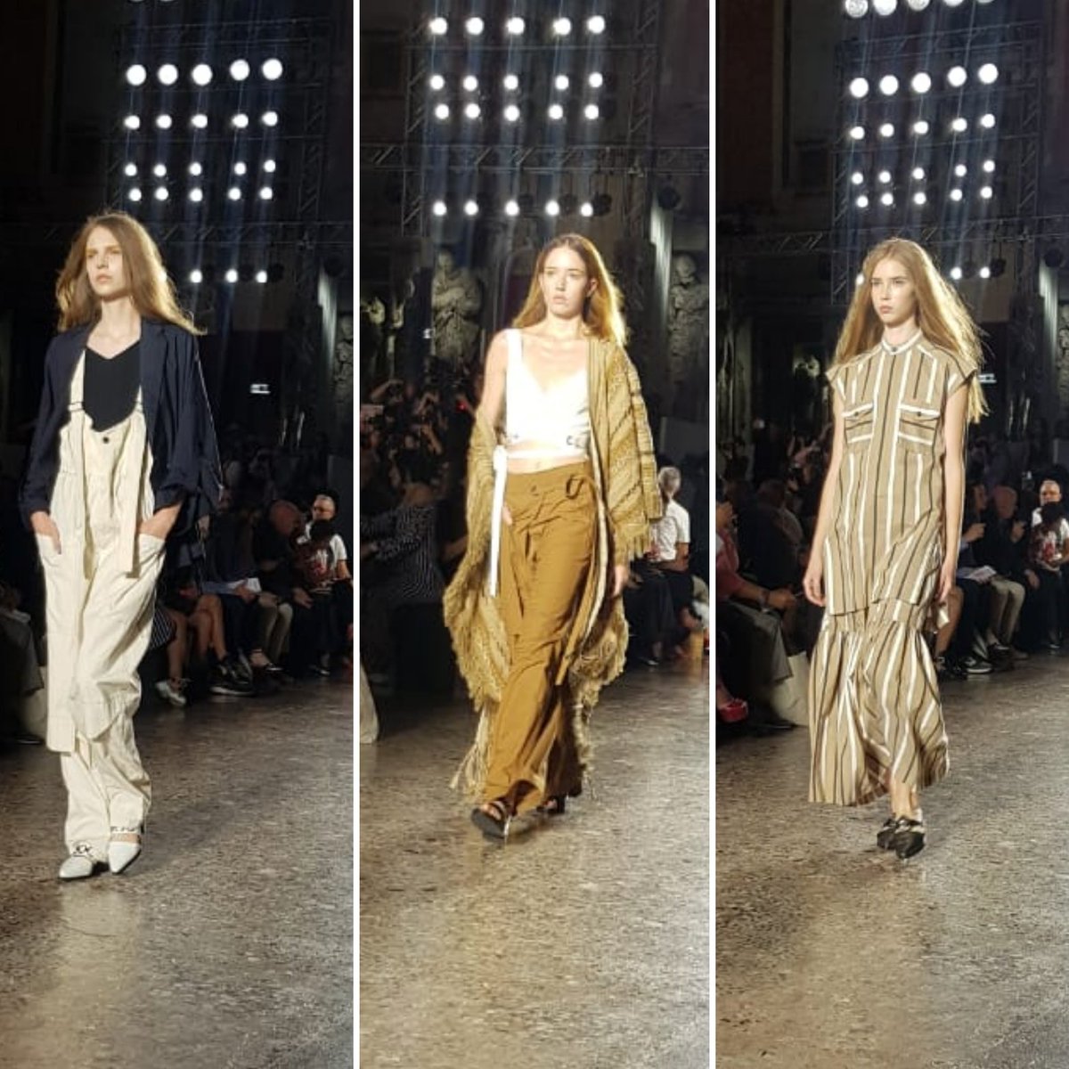 Moda FH | Desde el desfile de #Ujoh #TendencieraenMFW 🇮🇹 nos muestra su colección: apela a una sastrería contemporánea que combina vestidos safari con trajes más clásicos, pero en todos hay recortes o modificaciones estructurales que crean nuevas formas. #RevistaFHenMFW 🇮🇹