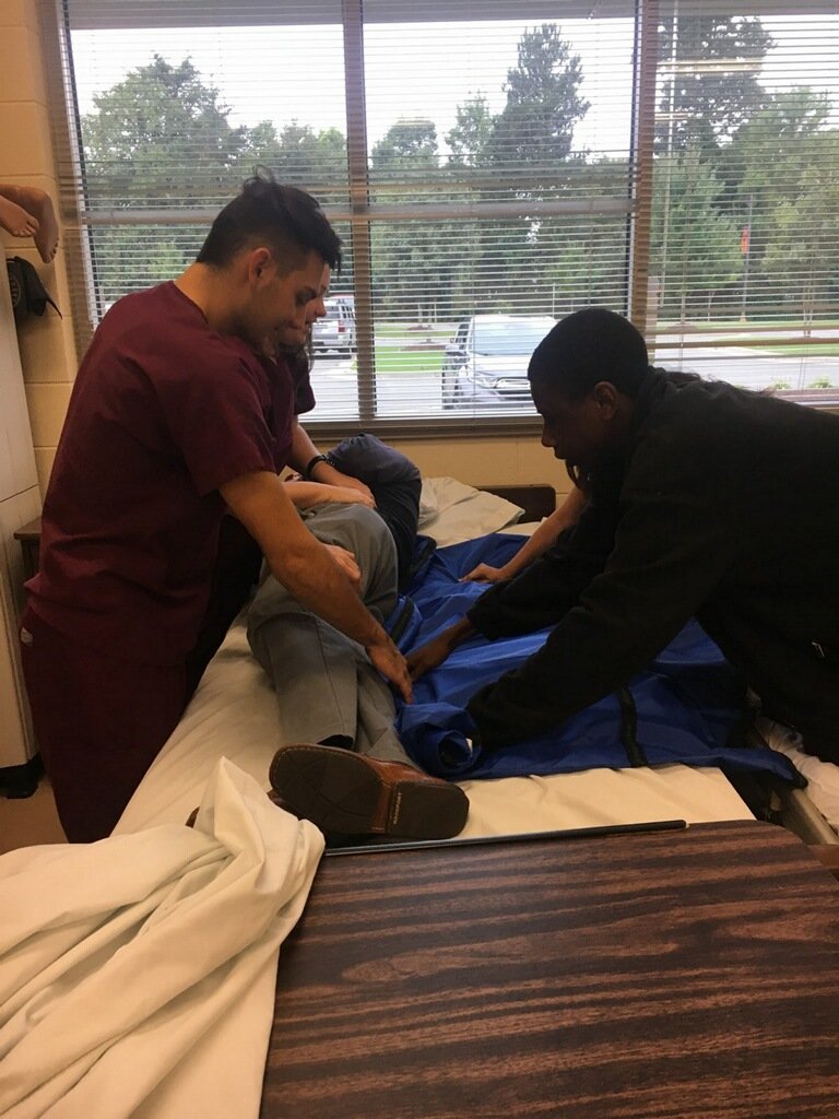 CTEC_ABSS's tweet image. Part of leadership is modeling.  Today I got to be the patient for our Nursing Fundamental students as they practiced patient transfer skills.  I always knew I would be in great hands.....