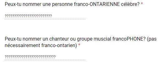 Voici les réponses de certains de mes élèves dans mon formulaire de la rentrée... J'ai hâte d'aborder la francophonie (ontarienne, canadienne et mondiale) avec eux et leur poser la même question plus tard dans l'année. Mon 1er outil sera la chaîne YouTube de <a href="/joseepoirierc/">Josée Poirier-Crête</a>!