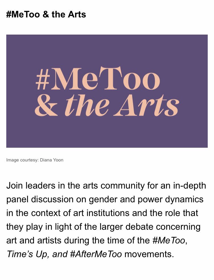 Dr Deepali Dewan (@deepalidewan) on Twitter photo #Dontmiss our next #MeToo & Arts program: #toronto leaders of <a href="/ROMtoronto/">Royal Ontario Museum</a> <a href="/agotoronto/">Art Gallery of Ontario</a> <a href="/MOCAtoronto/">MOCA Toronto</a> <a href="/OCAD/">OCAD University</a> gather to discuss the role of art institutions. Wed Sept 26th 7pm #free w rsvp. rom.on.ca/en/whats-on/me… #Dontmiss our next #MeToo & Arts program: #toronto leaders of <a href="/ROMtoronto/">Royal Ontario Museum</a> <a href="/agotoronto/">Art Gallery of Ontario</a> <a href="/MOCAtoronto/">MOCA Toronto</a> <a href="/OCAD/">OCAD University</a> gather to discuss the role of art institutions. Wed Sept 26th 7pm #free w rsvp. rom.on.ca/en/whats-on/me…