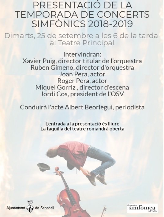 Sbd Cultura (@sbdcultura) on Twitter photo 🔊<a href="/JoanPera_/">Joan Pera</a> i Roger Pera a la presentació dels Concerts Simfònics de l'<a href="/OSValles/">Simfònica del Vallès (OSV)</a> a #Sabadell, també podrem conèixer el nou director <a href="/xavierpuigortiz/">Xavier Puig</a>.
Avui a les 18h al Teatre Principal. Oberta a tothom‼️
Us hi esperem 😉 🔊<a href="/JoanPera_/">Joan Pera</a> i Roger Pera a la presentació dels Concerts Simfònics de l'<a href="/OSValles/">Simfònica del Vallès (OSV)</a> a #Sabadell, també podrem conèixer el nou director <a href="/xavierpuigortiz/">Xavier Puig</a>.
Avui a les 18h al Teatre Principal. Oberta a tothom‼️
Us hi esperem 😉