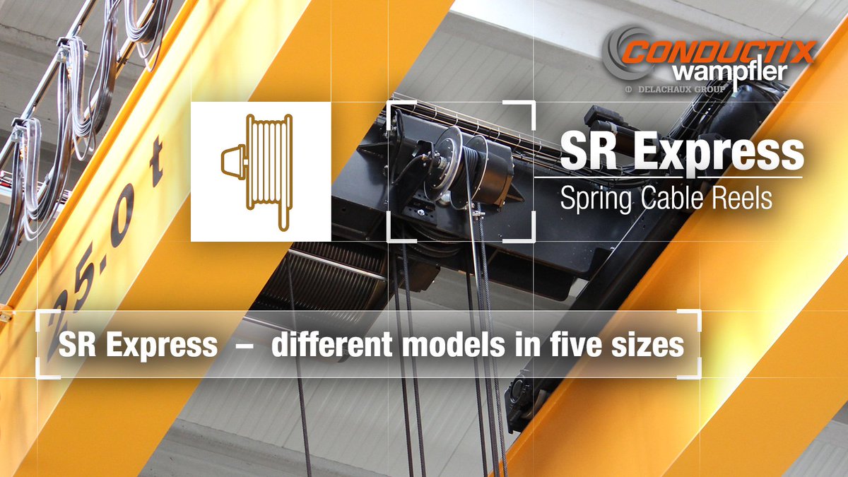 CxW_Global's tweet photo. New spring reels from Conductix-Wampfler – our SR Express series scores with low weight, low wear, great winding characteristics, and ease of installation and maintenance. Read more about: https://t.co/wgfAvjRKiV #CableReel #CableReels #SpringCableReels #BridgeCranes #BridgeCrane https://t.co/jhB5g1YC7h