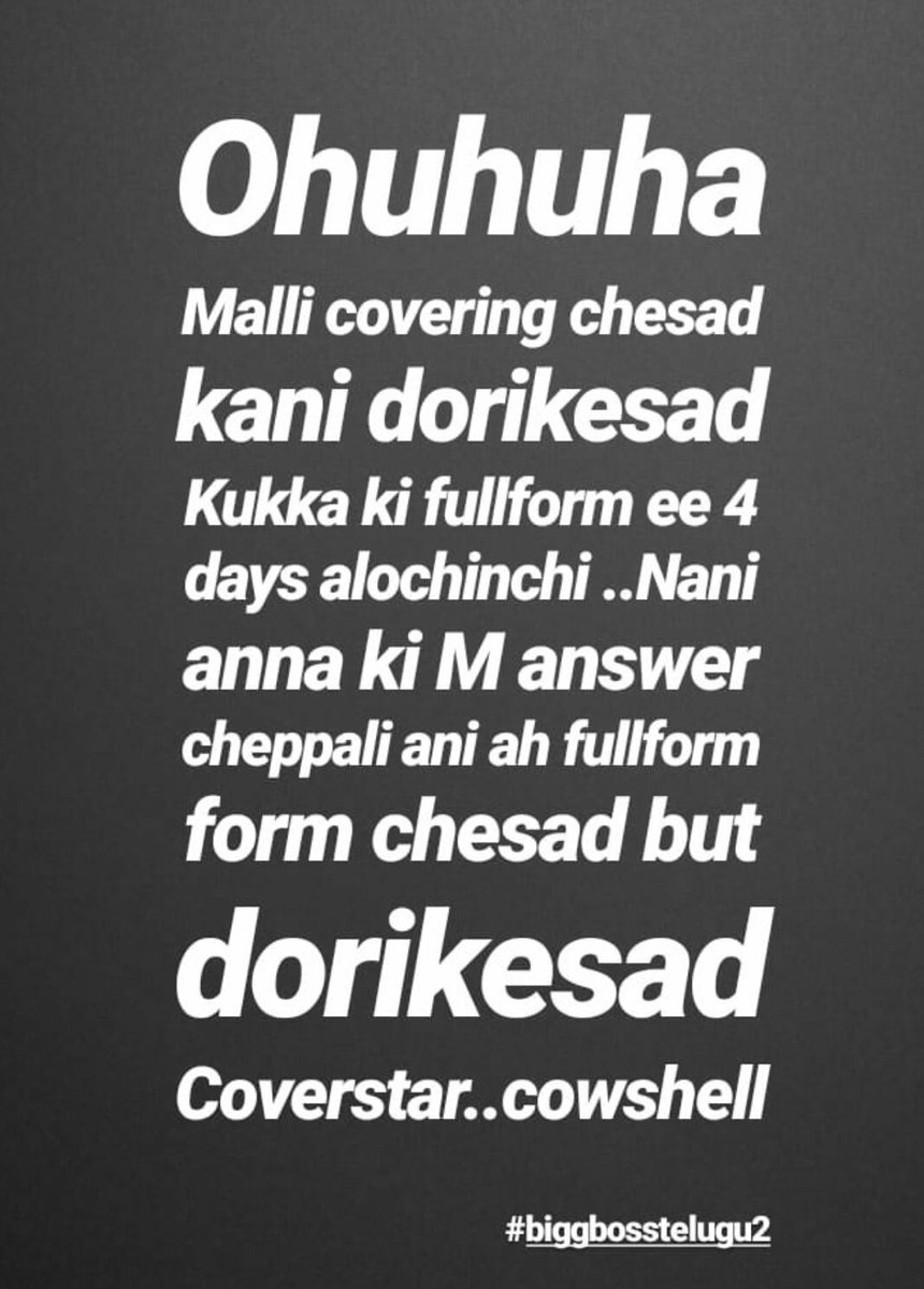 kalyan__kal's tweet photo. #BiggBossTelugu2
#latetweet
#insecurekaushal
#flipstarkaushal
#CoveringKaushal
@NameisNani
@StarMaa https://t.co/nBJUZpoJJp