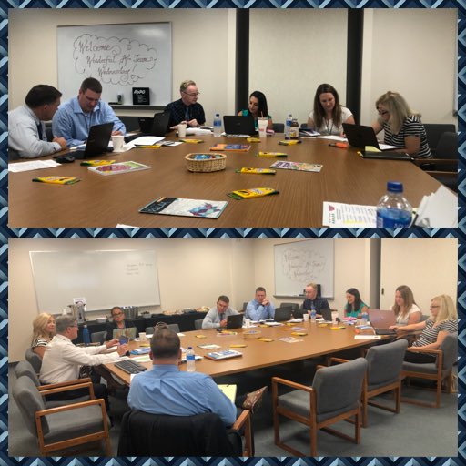NPAsstSupt's tweet photo. ⁦@nprovschools⁩ Our fabulous administrative team collaborating thru our SLO calibration activity &amp; always giving more than 100% for our Ss! #npsdlearns #npsdfeedthepositive #npsdpride ⁦@RIDeptEd⁩ 💗😊👏#npsdcougarcode https://t.co/Vvvy8JJFzk