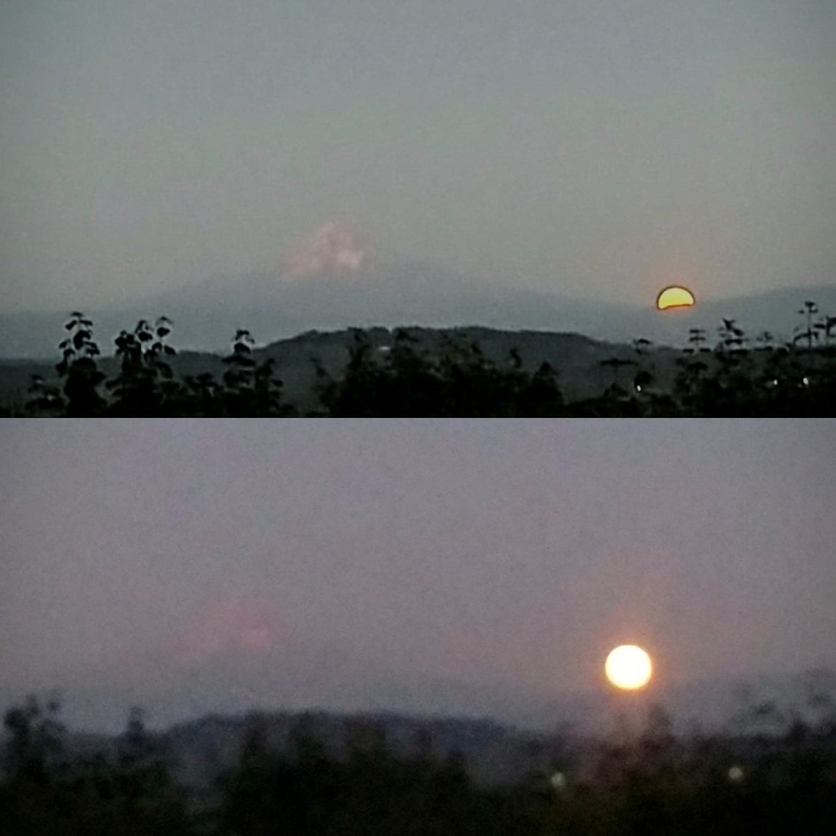 KitchenCru's tweet image. Camera phone really can't do justice to the moonrise behind Mt. Hood.