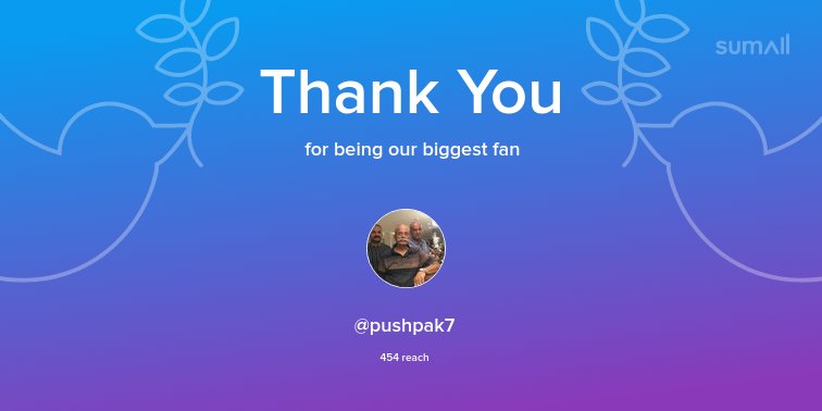 Our biggest fans this week: <a href="/pushpak7/">Puliyakote Kesavan</a>. Thank you! via sumall.com/thankyou?utm_s…