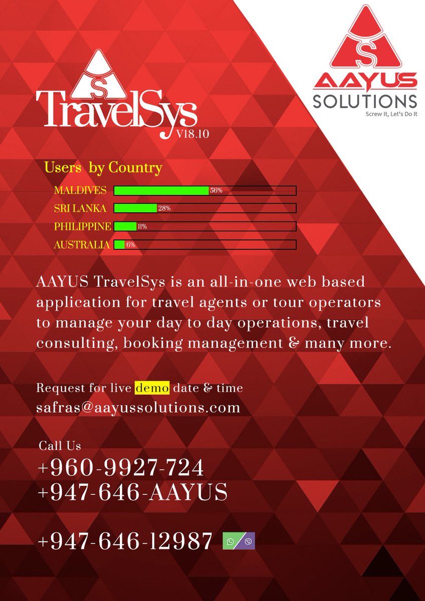 aayus_solutions's tweet image. #AAYUS #TravelSys