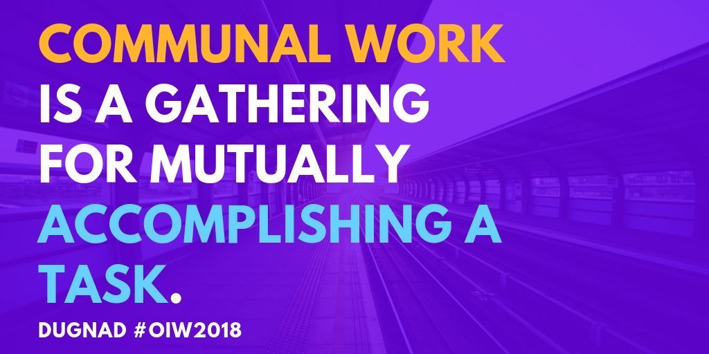 Our future relies on the bridging of differences, interdisciplinary collaboration, innovation in action, and each of us stepping up together to find solutions now! #oiw2018 #dugnad There is no direction translation for the 🇳🇴 word - but we have it a try!