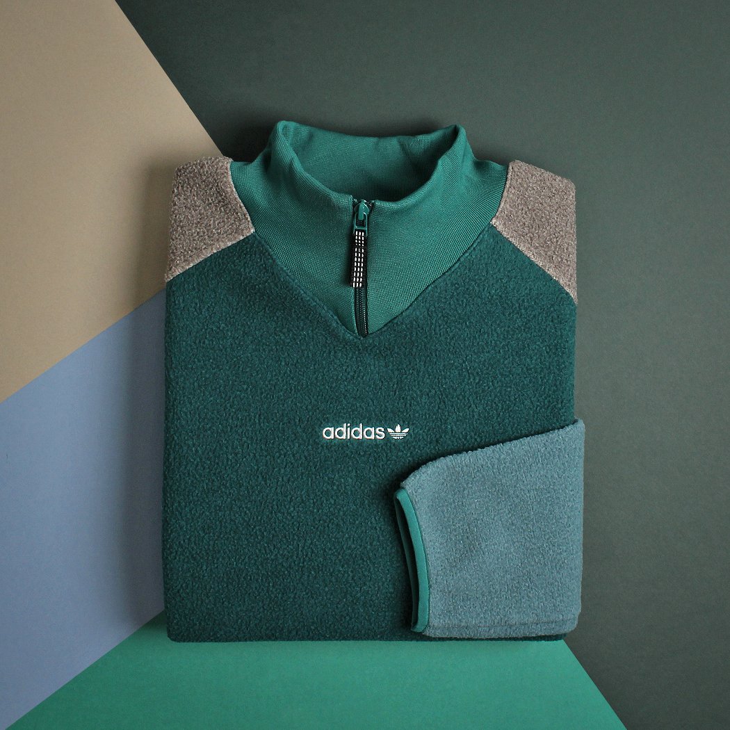 adidas originals eqt polar fleece jacket in green