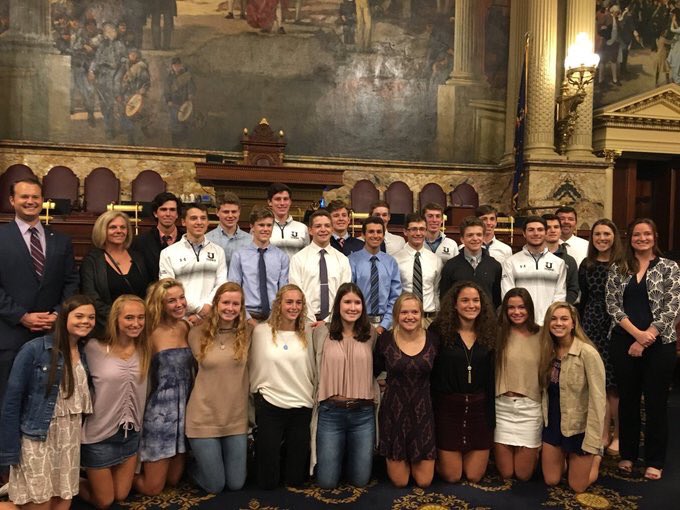 Recognized at the State Capitol today with the Boys Golf and Tennis team! Congrats on the State Champs last year!! #GoU #foodpyramid