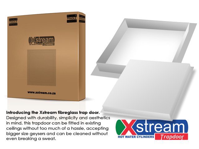 XstreamHWC's tweet image. The Xstream fibreglass trapdoor:
Easy fitment. 
Aesthetically pleasing. 
Cleans easily. 
Can be painted. 
Durable. 
Can be fitted to existing trapdoor opening.

#XSTREAMGEYSERS
#NOCORROSION
#TOTALRELIABILITY

Contact us on 021 872 0900 or visit our website xstream.co.za/trapdoor.html