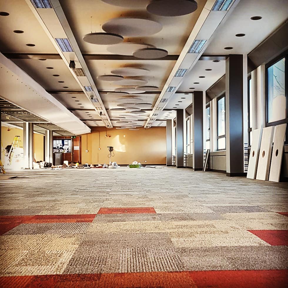 LibraryDMU's tweet image. Decor for our new Second Floor study space, #TheDeck is taking shape. Furniture starts arriving tomorrow, launch in October. Excited 😀 #SpaceForSuccess #DMU #ProudToBeMore