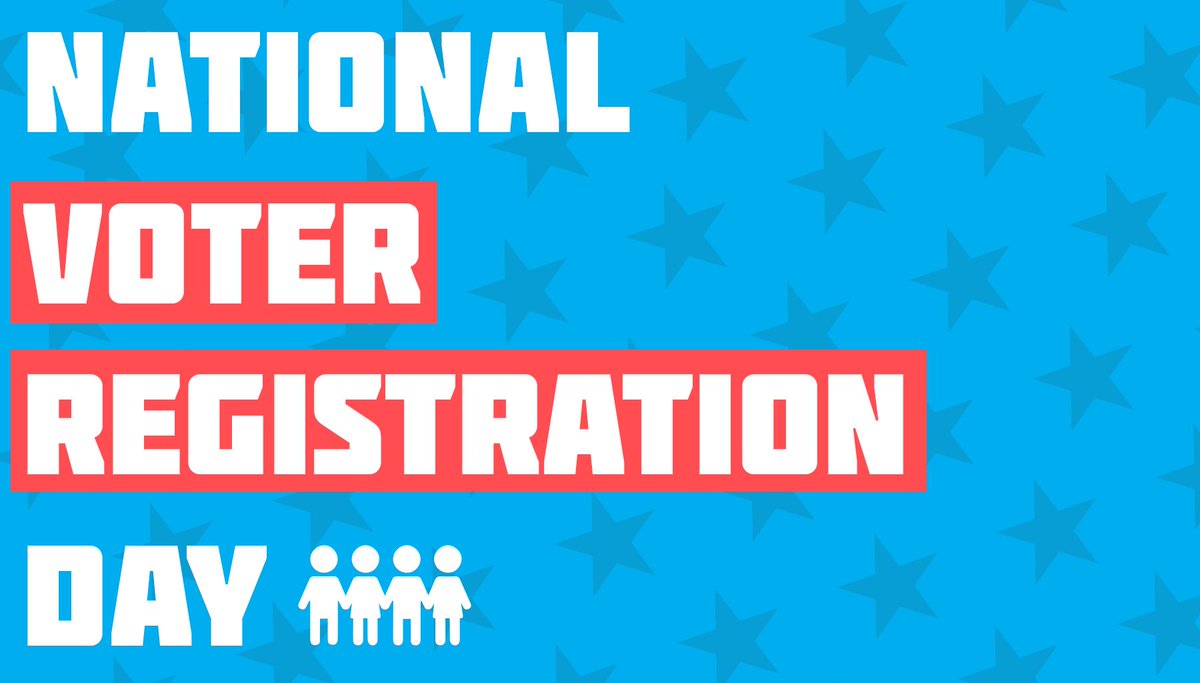 AMarch4OurLives's tweet photo. Happy #NationalVoterRegistrationDay! Our favorite holiday.

To beat the rush, register RIGHT NOW at https://t.co/cA3tyaS6kW. It takes less than 2 minutes! https://t.co/zxbaCLRpgx