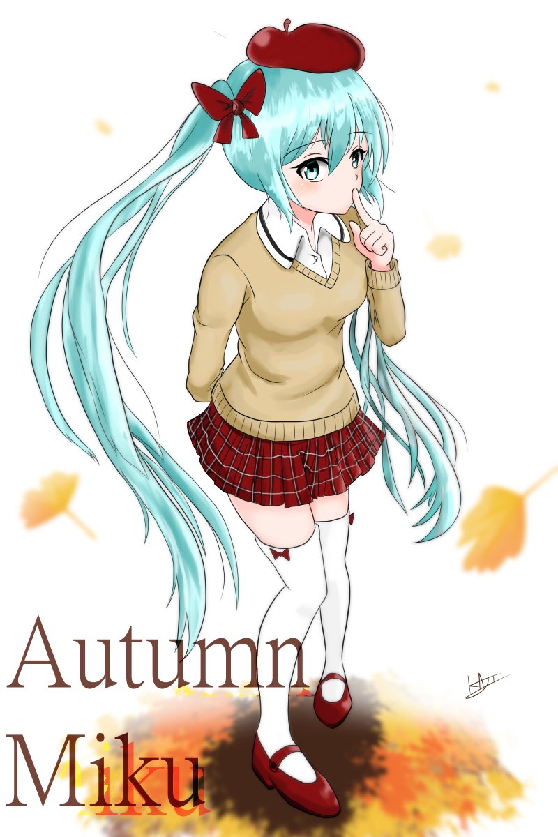 Autumn Miku 初音ミク 秋 ベレー帽 Vocaloid Htt Kajiのイラスト