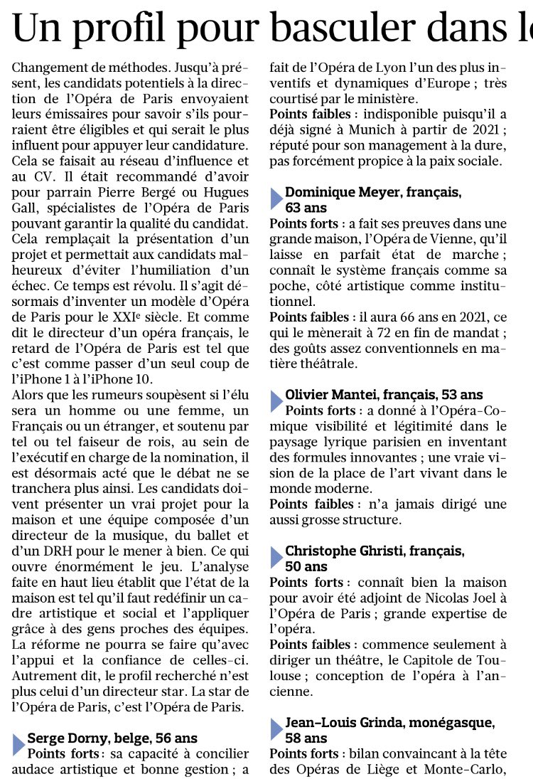 jmnrichter's tweet photo. Qui pour succéder à Stéphane Lissner ?
« Un profil pour basculer dans le XXIème siècle » (in @Figaro_Culture) https://t.co/wFKPY57fYu