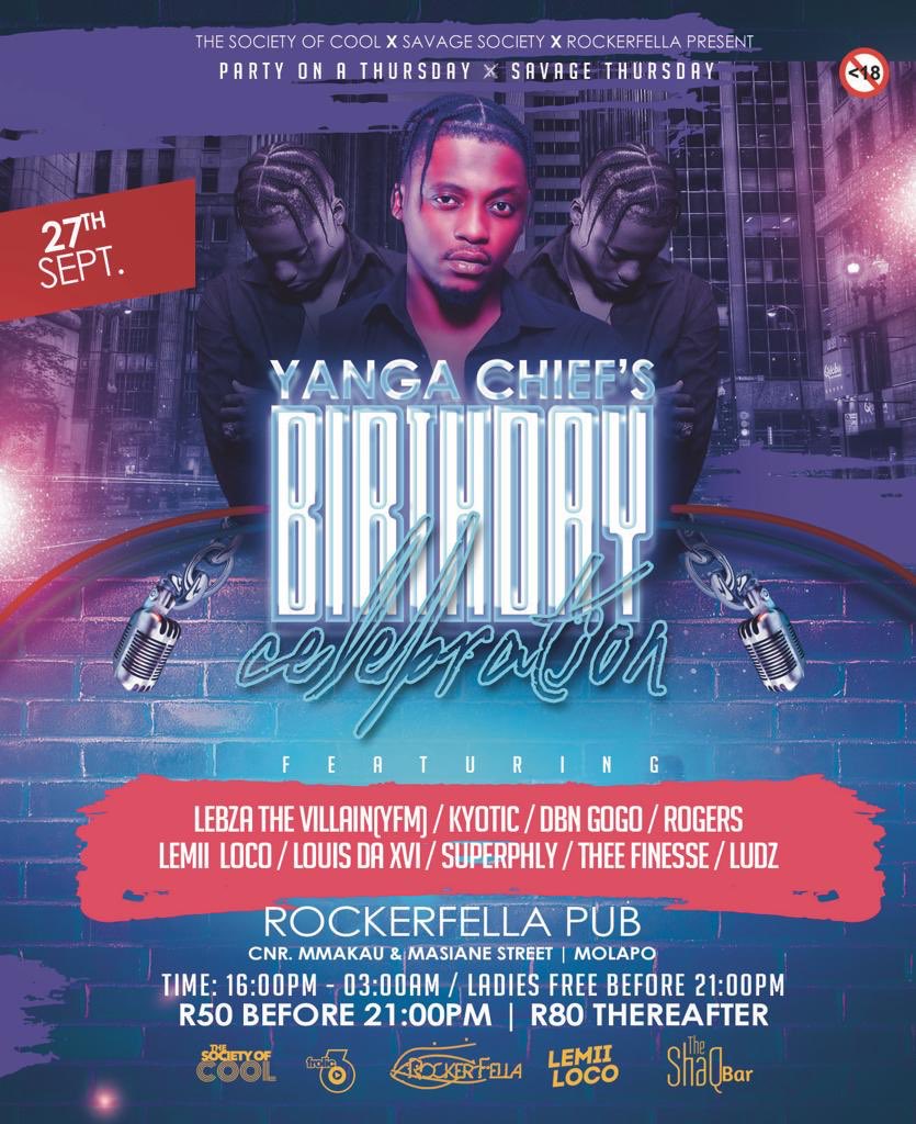 ItsYangaChief's tweet photo. THIS THURSDAY SIYABANGENA. ☄️ https://t.co/3JRILk9QxB