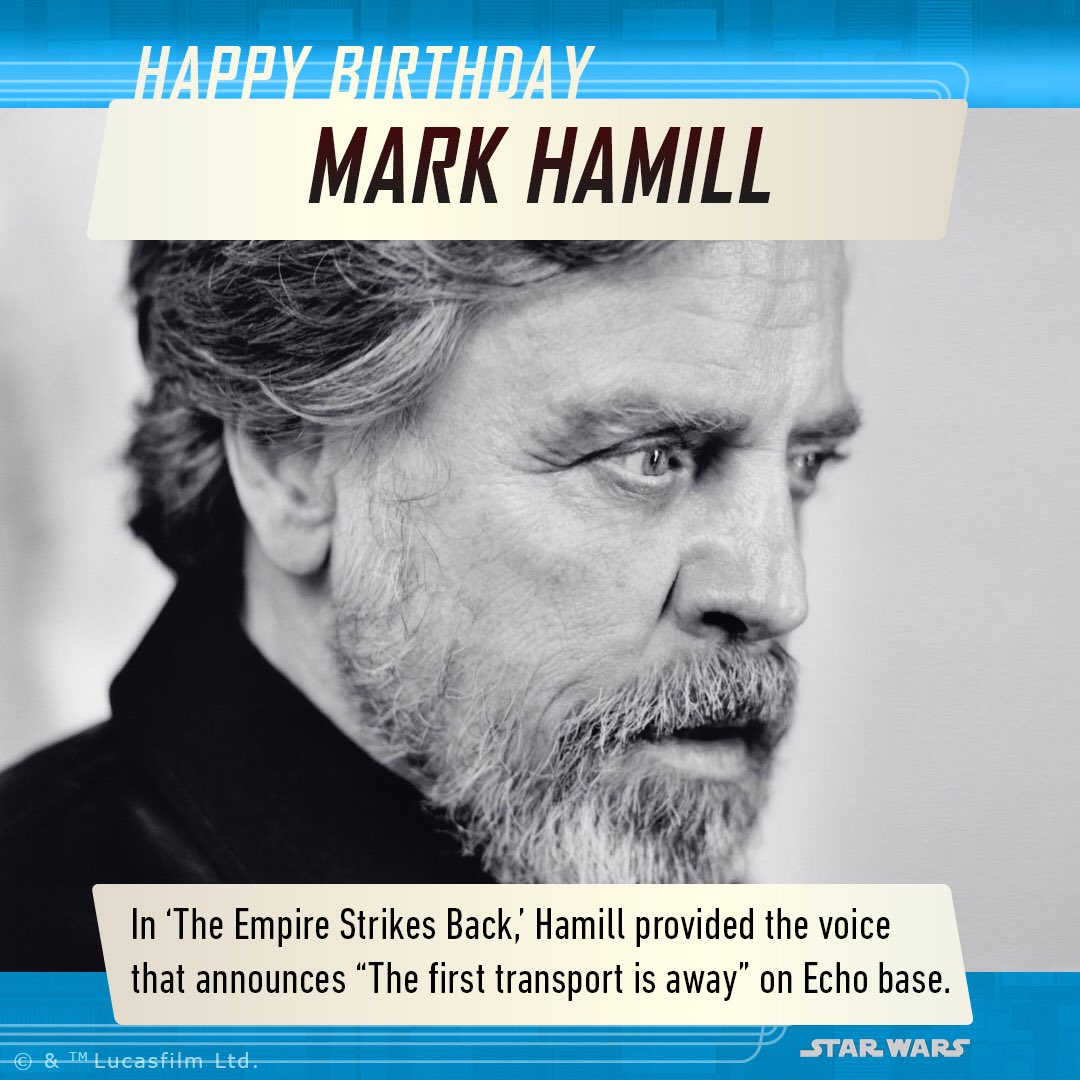 Wishing a Happy Birthday to the legend himself - Mark Hamill!  