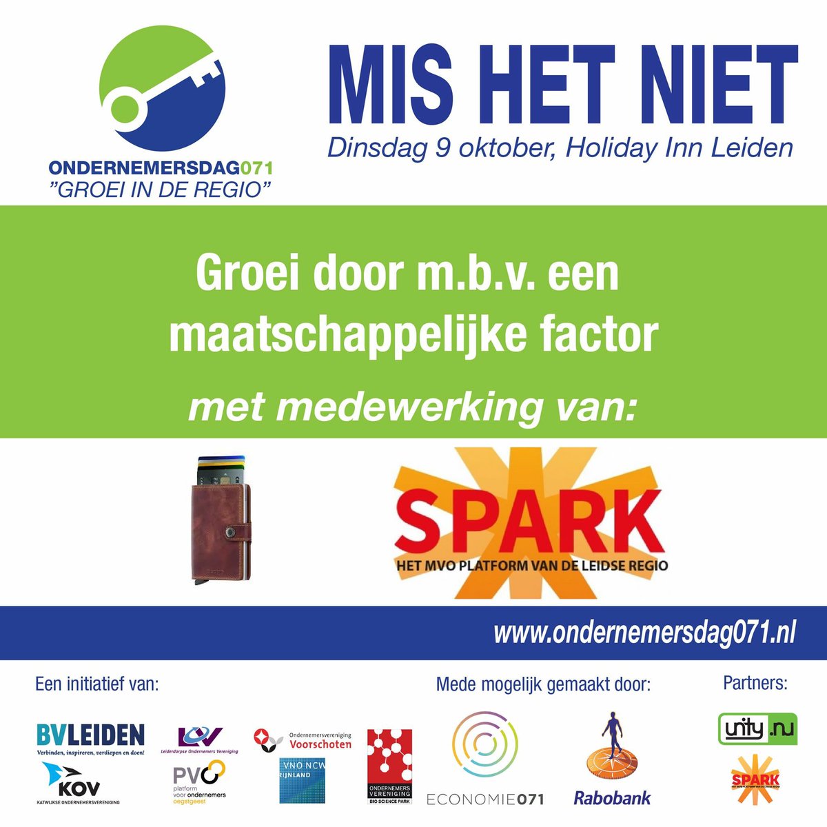 Kom naar Ondernemersdag071, wij verzorgen een inspiratiesessie met onze partner <a href="/SECRID/">Secrid</a>. Aanmelden via ondernemersdag071.nl