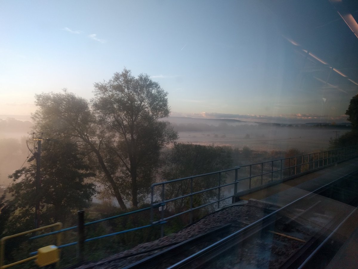 Train rides in the early morning are cold, quiet and very beautiful :) #trains #morning #sunrise #alone