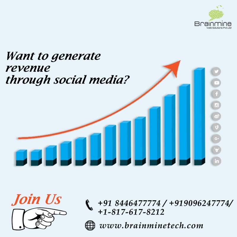 Brainminetechin's tweet photo. Want to generate revenue through social media? #Brainmine can help you reach larger audience and generate most of the revenue out of social media. Hurry up! you are losing your business. Browse us here: https://t.co/zopPQvSTsv
#socialmediamarketing #smm #smo #digitalmarketing https://t.co/bFfFEVAQ2f