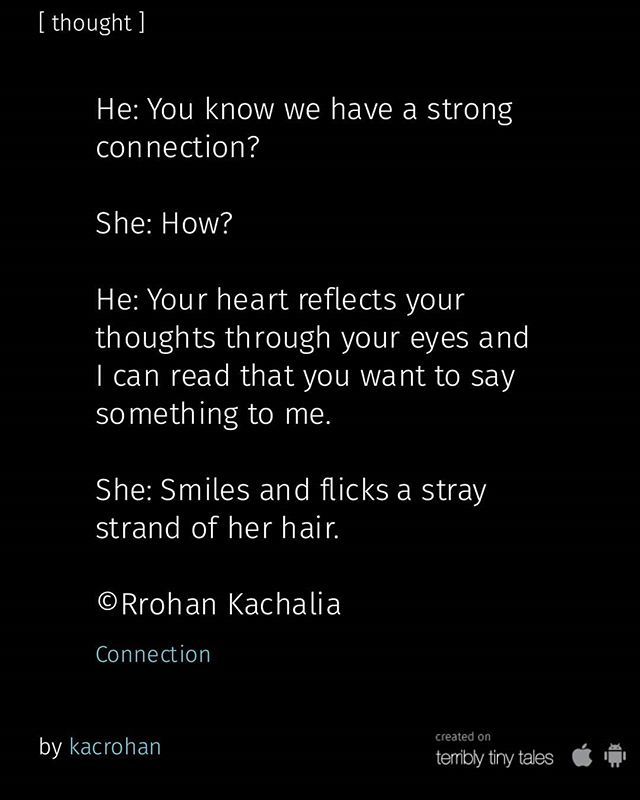 rohank01's tweet photo. Read this [ thought ] called 'Connection'. Is your connection this good?
#connection #thoughtsspeak #thoughtsofyou #thinkingofyou #thinkingaboutyou #bonding #coupleconnection #healthyconnections #coupletrendz #heartspeaks #creativewriting #goodvibes #hap… https://t.co/kqH0ZphPRI https://t.co/WHX6goJgik