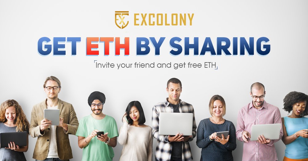 #EXCOLONY is having the most special referral program, which you can invite friends to join EXCOLONY and be paid by #ETH directly into personal wallet when ICO ends via simple steps:

Detai: facebook.com/excolony/photo…