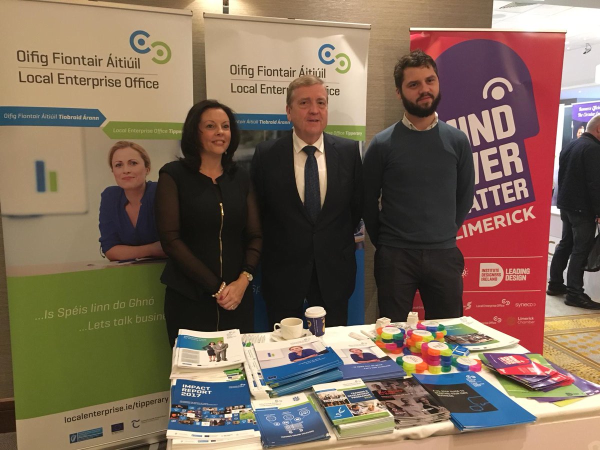 DeptEnterprise's tweet image. Minister @PatBreen1 meets with exhibitors at Taking Care of Business in Limerick this morning. @SBCIreland @Loc_Enterprise @FSAIinfo @CTChamber @TCOB2018 #tcob2018 #SupportForBusiness