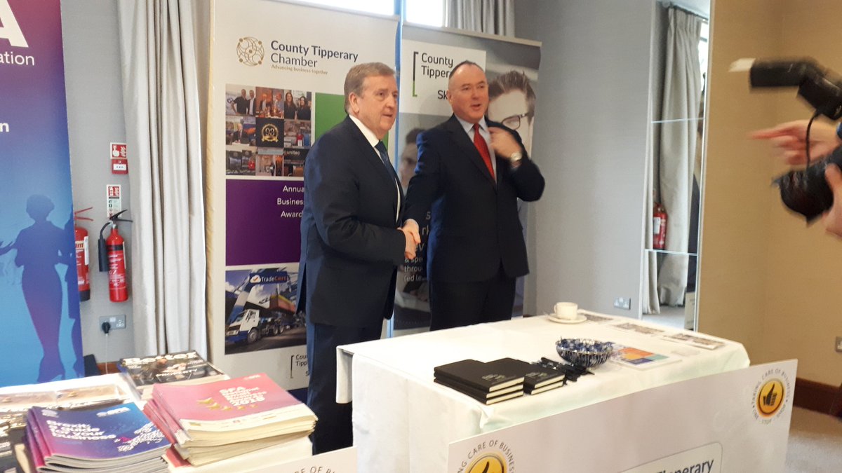 DeptEnterprise's tweet image. Minister @PatBreen1 meets with exhibitors at Taking Care of Business in Limerick this morning. @SBCIreland @Loc_Enterprise @FSAIinfo @CTChamber @TCOB2018 #tcob2018 #SupportForBusiness