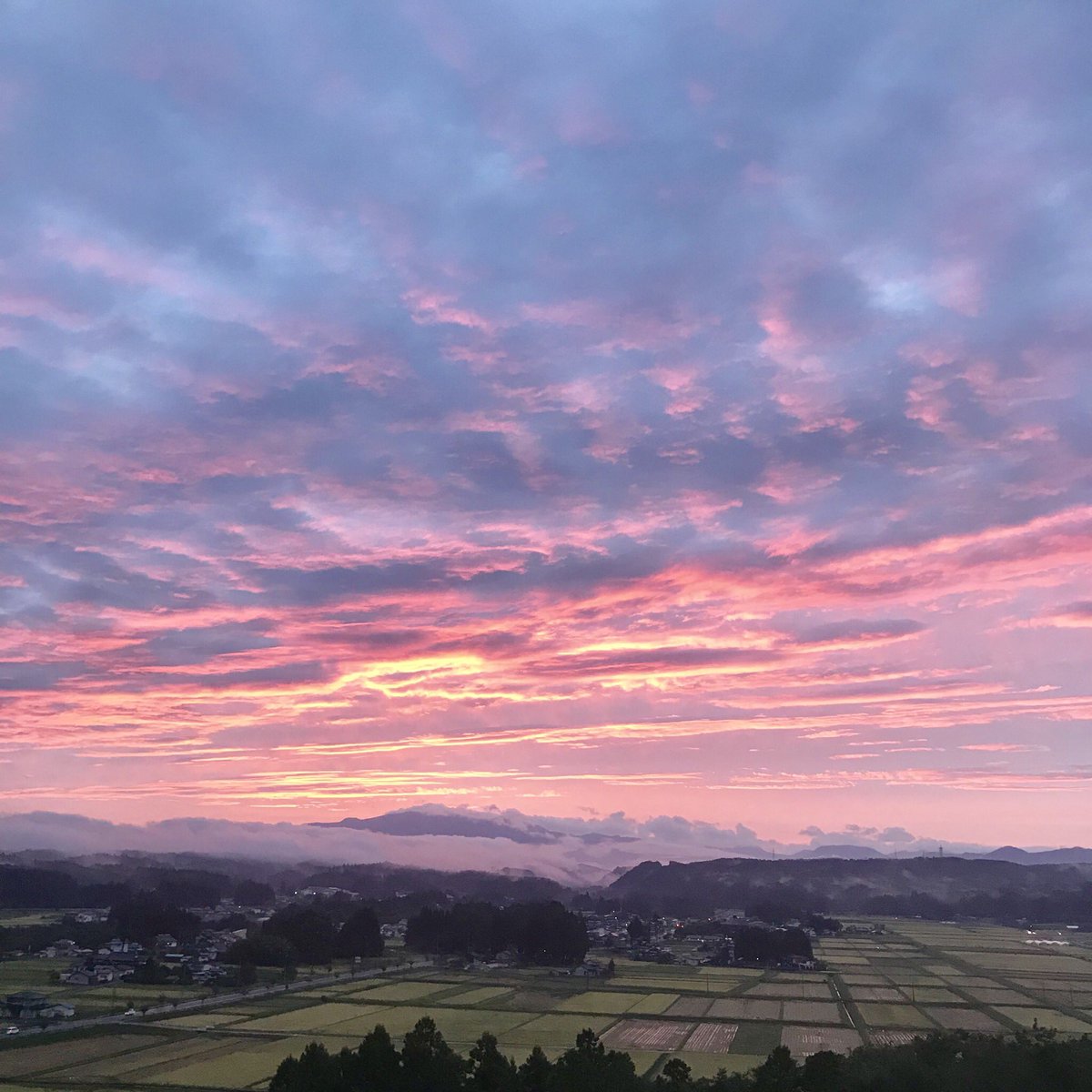 真っ赤な夕焼けが各地で観測される 真っ赤な夕焼けが各地で観測される
