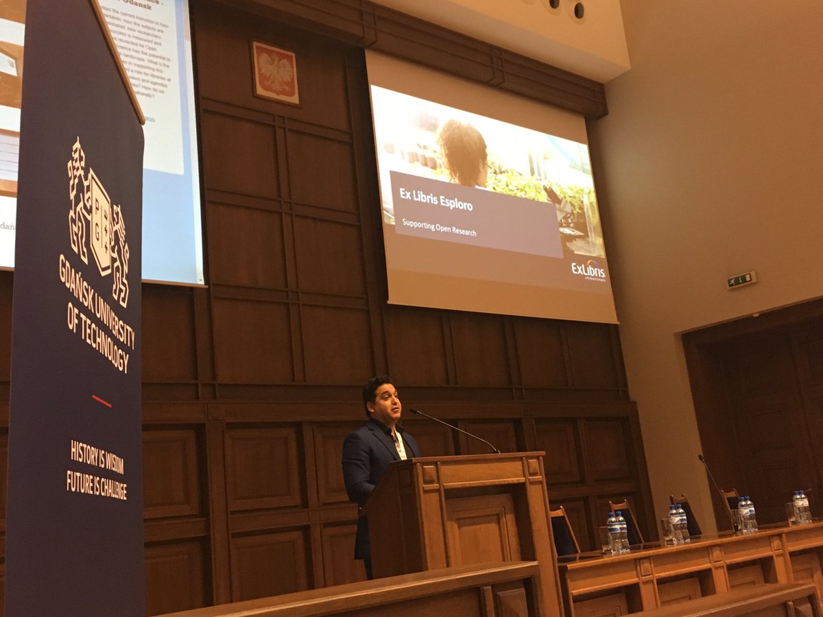 BibliotekaPG's tweet image. #OS18GD #EladHoffman from #ExLibris speaking about „Libraries and research assets - the need for a new approach” #softwaresolutions