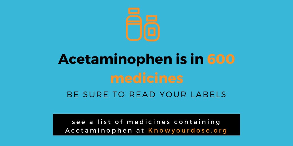 KnowYourDose's tweet photo. #Acetaminophen is everywhere. Refer to our list of medications when treating yourself with acetaminophen to avoid accidentally #DoubleDosing https://t.co/pUw7o0w1lA https://t.co/MEJnsU3Wqk