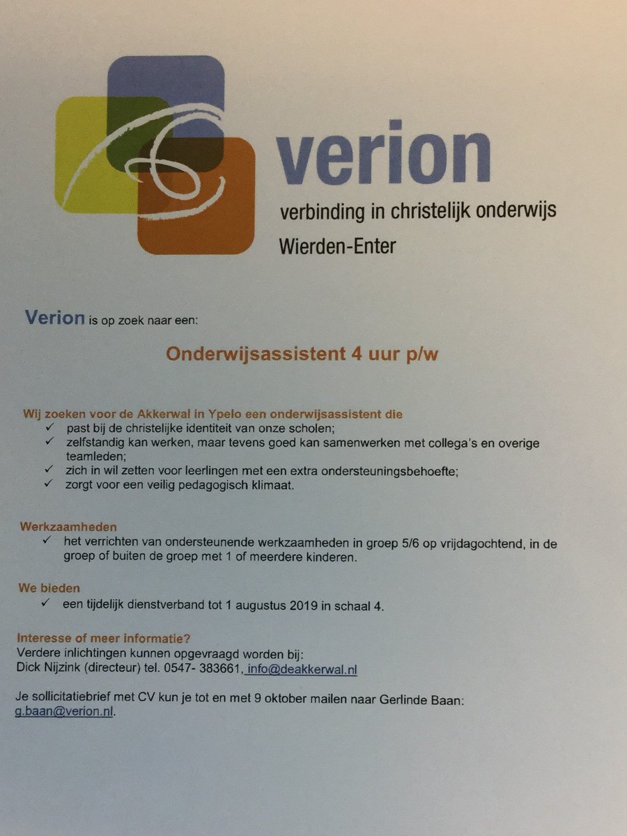 Verion16's tweet photo. Een tweetal mooie vacatures voor ambitieuze onderwijsprofessionals. https://t.co/J1KTegXjiF