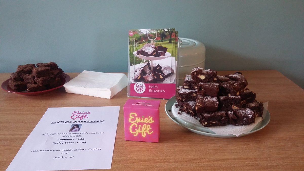 BATF (@bat_fed) on Twitter photo *Evie's big brownie bake* we're having a brownie and recipe card sale today to raise money for <a href="/eviesgift/">Evie's Gift</a> pop in to our Birmingham office to get yours! #charity #jewelleryquarter #Birmingham *Evie's big brownie bake* we're having a brownie and recipe card sale today to raise money for <a href="/eviesgift/">Evie's Gift</a> pop in to our Birmingham office to get yours! #charity #jewelleryquarter #Birmingham
