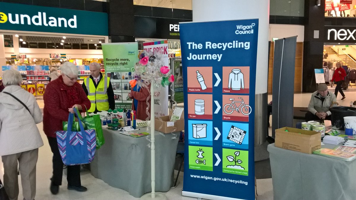 Find out more about recycling and <a href="/TheBrickWigan/">The Brick</a>’s work to make the most of unwanted items that can be upcycled at our pop-up stall in @GAWiganShopping today.