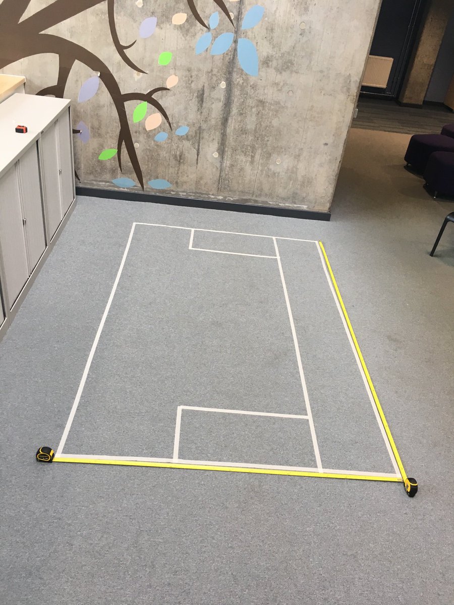 TechBrechin's tweet image. S3 Design &amp;amp; Build using the information that we gathered from our site visit to start planning out our sizes. Marking out full scale using masking tap. #planningforconstruction #numeracyacrosslearning @1959Bath