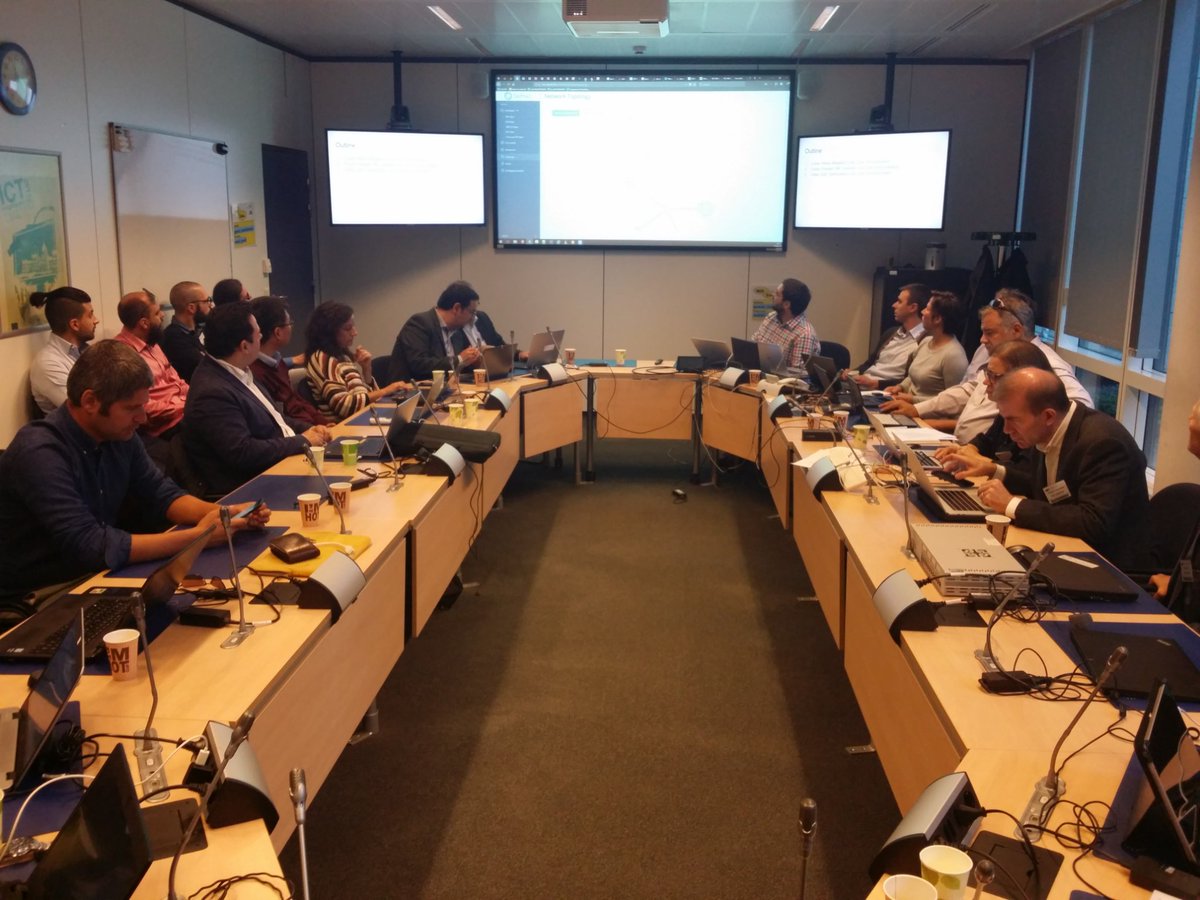 Its showtime! Presenting now live our framework with all its capabilities for #cybersecurity, #zerotouch #networkmanagement and #QoE optimization to <a href="/EU_Commission/">European Commission</a> at our final review in #Brussels. #AI #5G #SDN #NFV #H2020 #5GPPP