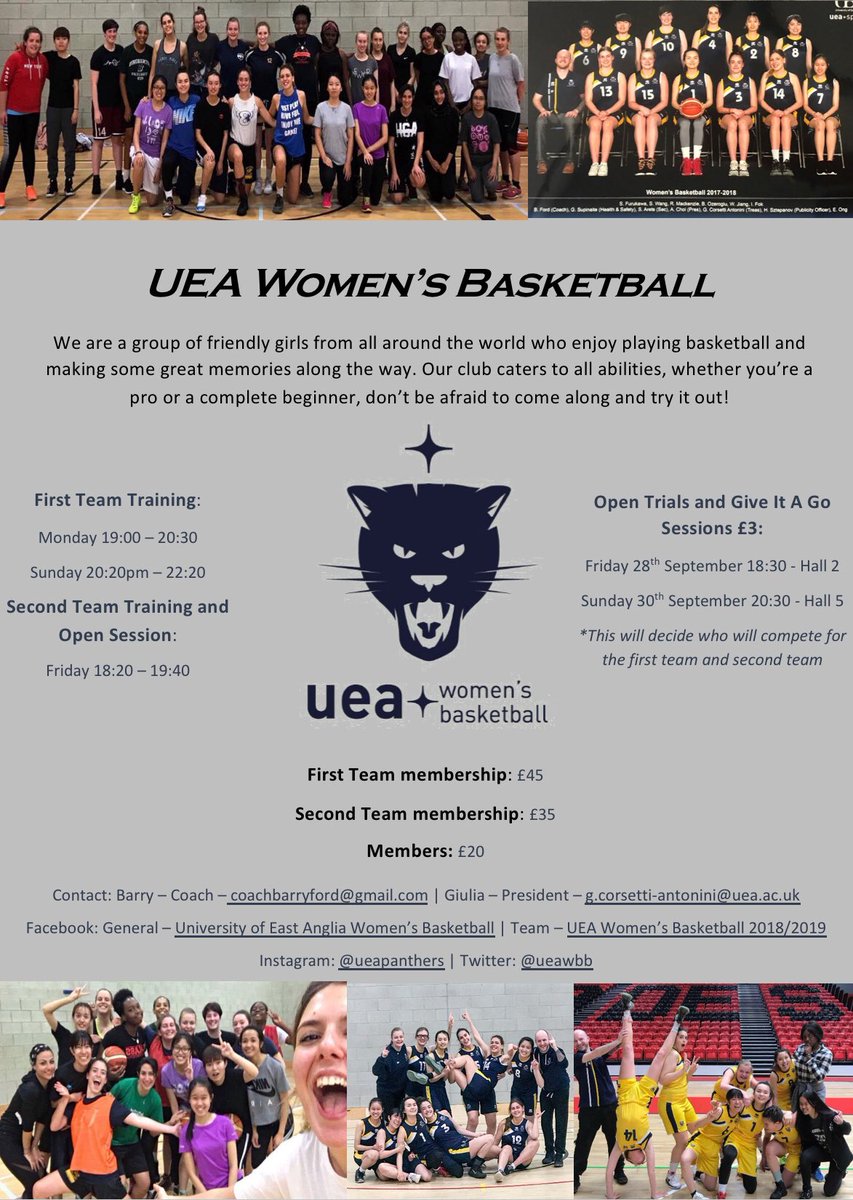 UEAWBB's tweet photo. Remember to find us at the sports fayre tomorrow!!! Looking forward to seeing all the new faces x @ueasport @ueasu_dsd @UnionUEA https://t.co/9iqPg4I24h